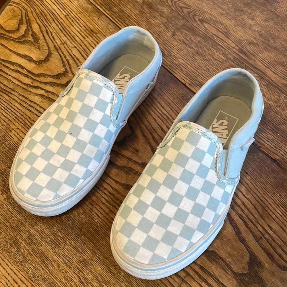 Vans blue and white checker size 6.5 women. Lightly used.